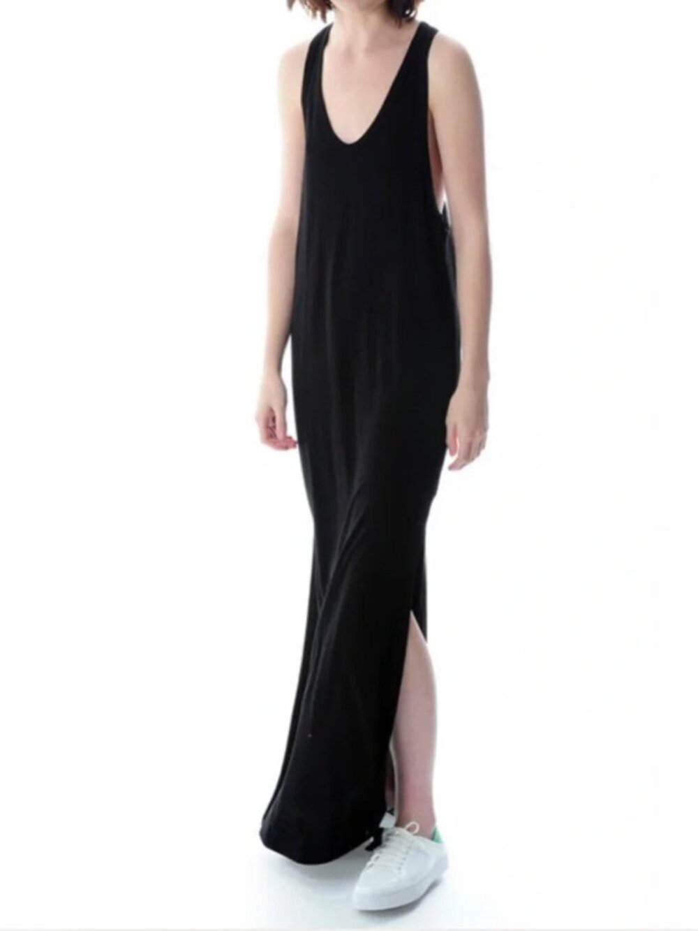 T by Alexander Wang Black Knit Scoop Neck Racerback T-Shirt Dress